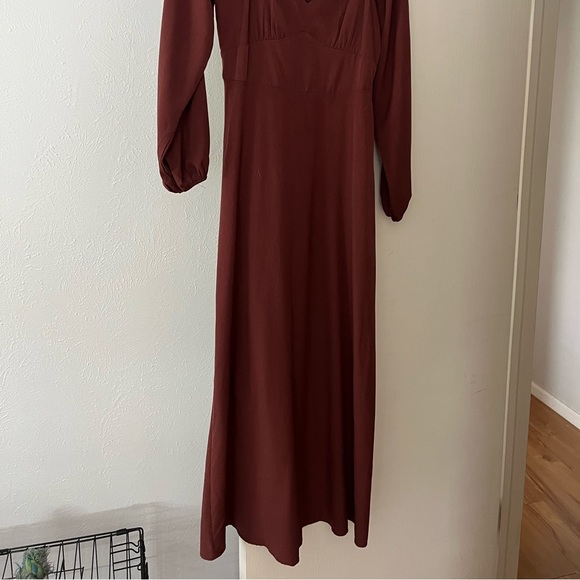 Maroon Ruffle Dress - Picture 7 of 7